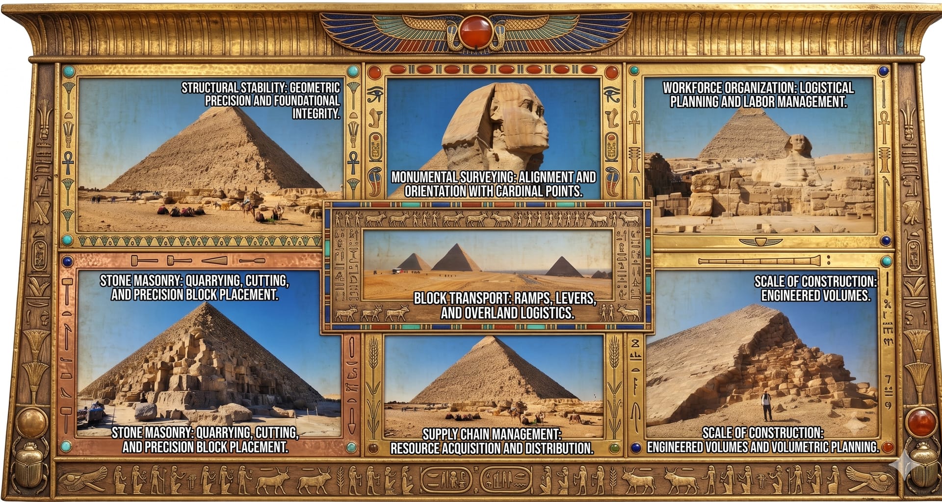 Great Pyramids of Giza, Egypt — monumental geometry & foundational precision