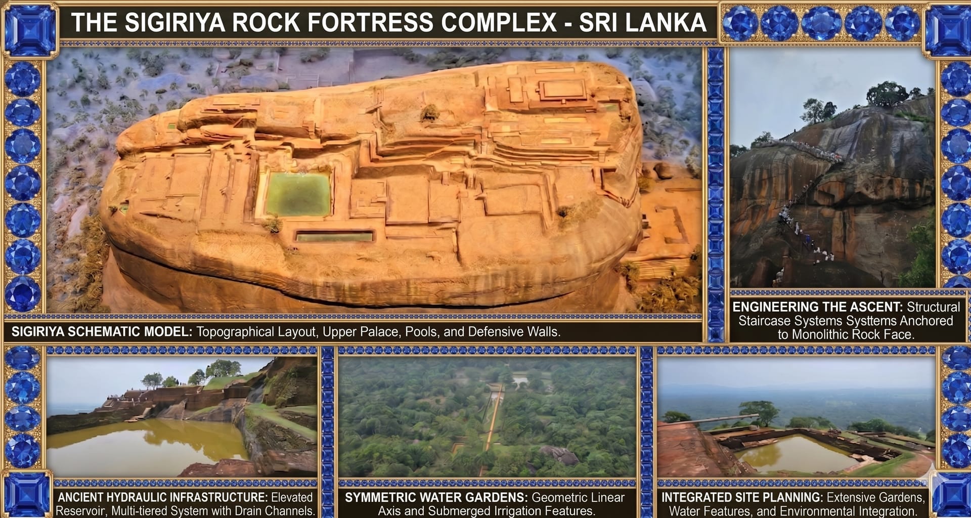Sigiriya Rock Fortress, Sri Lanka — hydraulic gardens & rock engineering